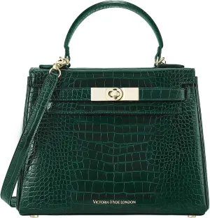 VICTORIA HYDE Handbags for Women, Women's Satchel Handbags, Leather Top Handle Purse (Green)