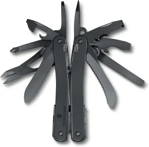 Victorinox Swiss Tool Spirit MXBS Swiss Army Knife, 24 Function Swiss Made Multitool with Large Blade, Pliers and Wire Cutter - Black with Nylon Pouch