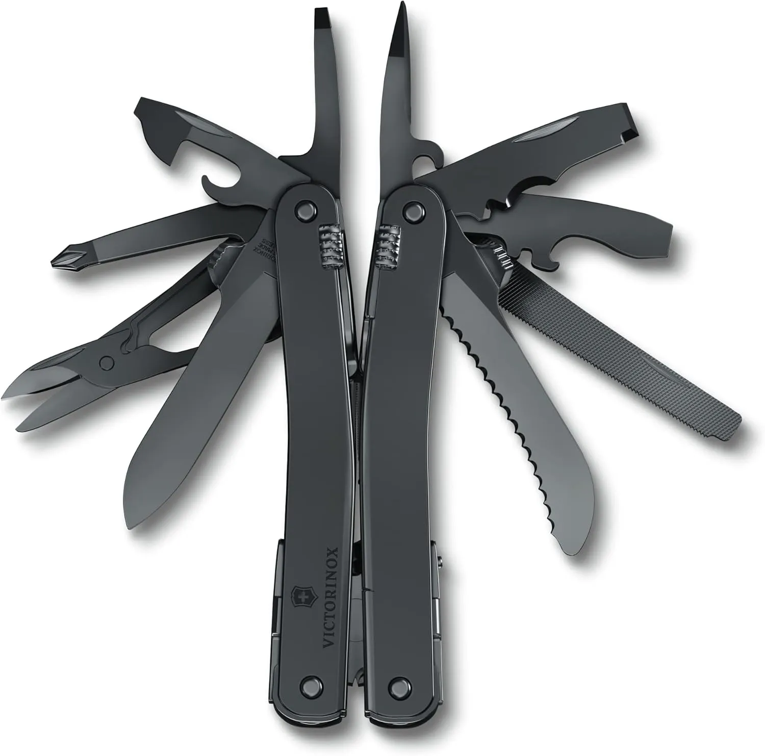 Victorinox Swiss Tool Spirit MXBS Swiss Army Knife, 24 Function Swiss Made Multitool with Large Blade, Pliers and Wire Cutter - Black with Nylon Pouch