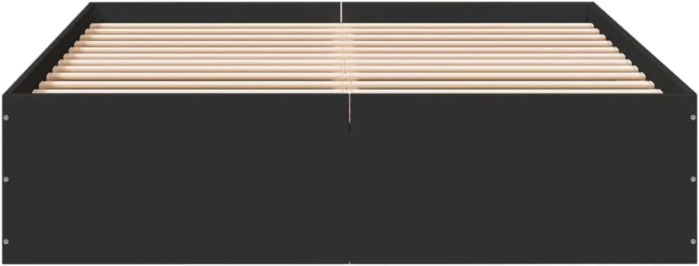 vidaXL Bed Frame Black Engineered Wood, Plywood Small Double