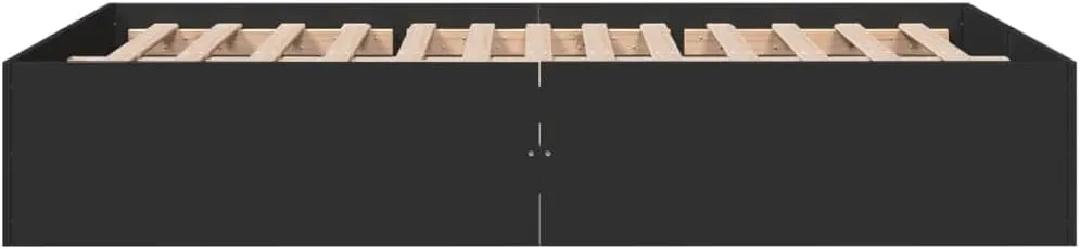 vidaXL Bed Frame Black Engineered Wood, Plywood Small Double