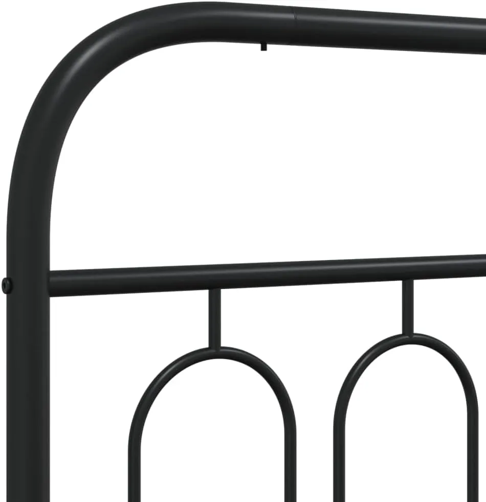 vidaXL Bed Frame Black Steel Single Black Bed Frame Rectangular