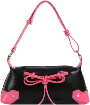 Vintage Hobo Bags for Women Bow Tie Crossbody Bags for Women Y2k Satchel Handbag Shoulder Bag Top Handle Purse Clutch