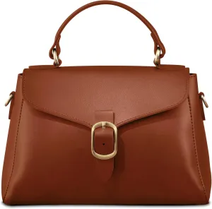Vintage Vegan Leather Flap Top Handle Bag For Women Retro Satchel Casual Purse Simple Shoulder Classic Handbag