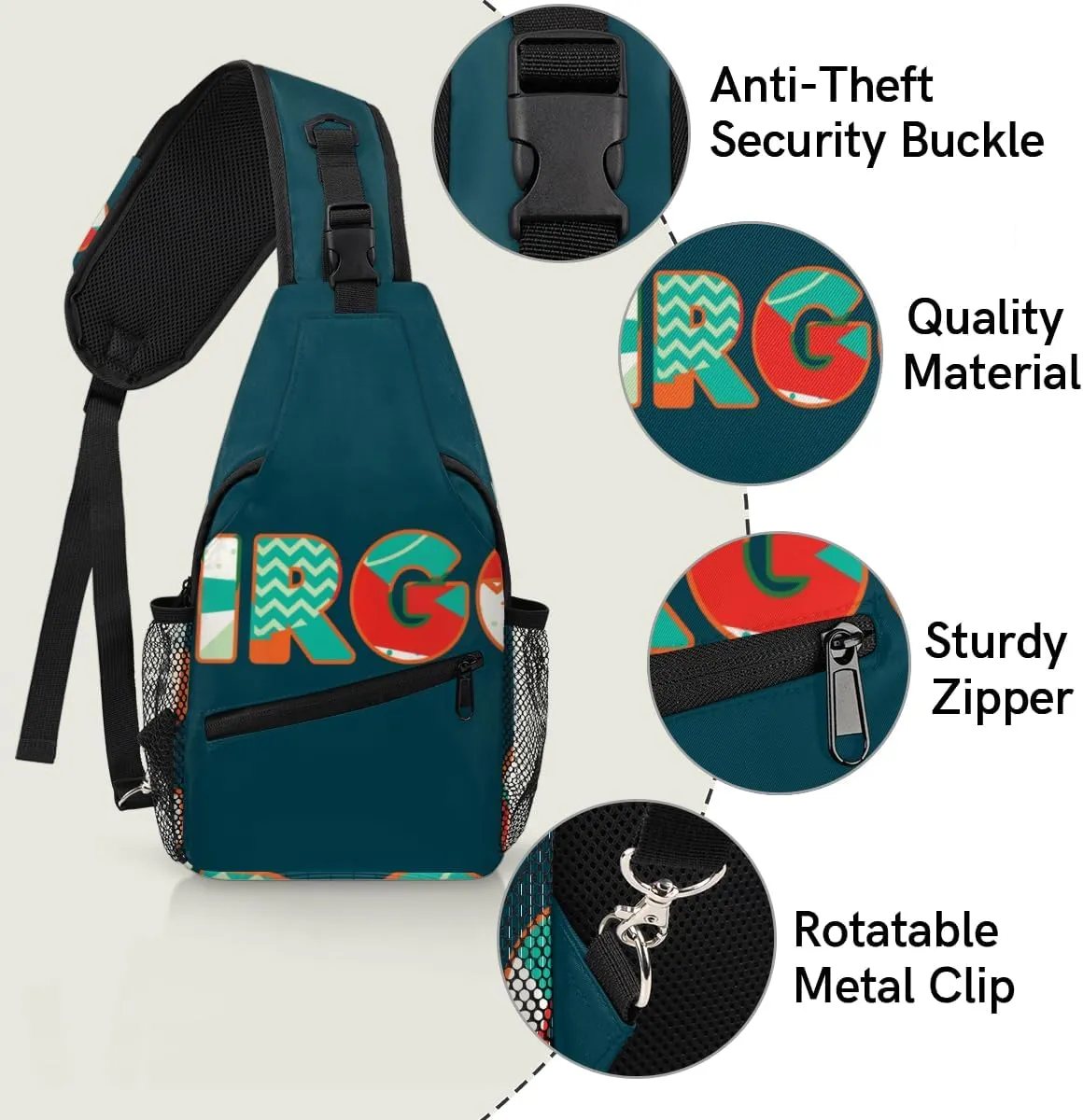 Virgo Sling Bag for Women Men Crossbody Sling Backpack Shoulder Bag Chest Bag Daypack for Travel Hiking Outdoor
