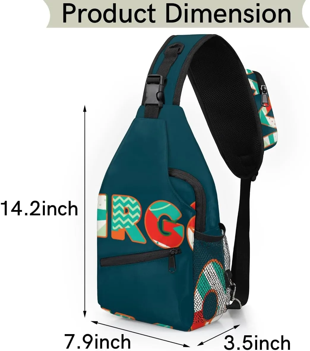 Virgo Sling Bag for Women Men Crossbody Sling Backpack Shoulder Bag Chest Bag Daypack for Travel Hiking Outdoor