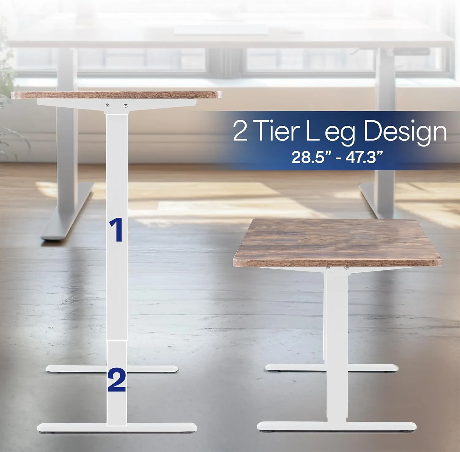 VIVO Dual Motor Electric Sit Stand Desk Frame, 220 lbs Capacity, Memory Controller Height Adjustment, Frame Only, White, DESK-E-200W