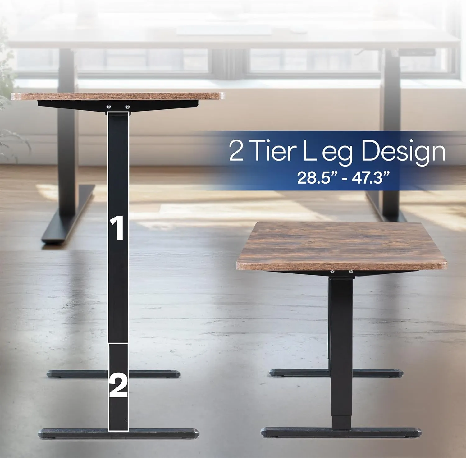 VIVO Heavy Duty Dual Motor Electric Sit Stand Desk Frame, 220 lbs Capacity up to 85" x 43" Tops, Memory Controller Height Adjustable Frame Only, Black, DESK-E-200B