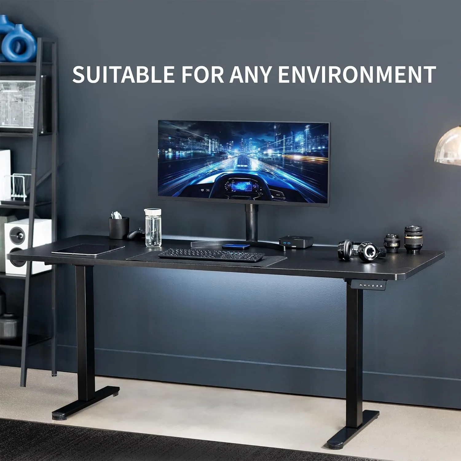 VIVO Heavy Duty Dual Motor Electric Sit Stand Desk Frame, 220 lbs Capacity up to 85" x 43" Tops, Memory Controller Height Adjustable Frame Only, Black, DESK-E-200B