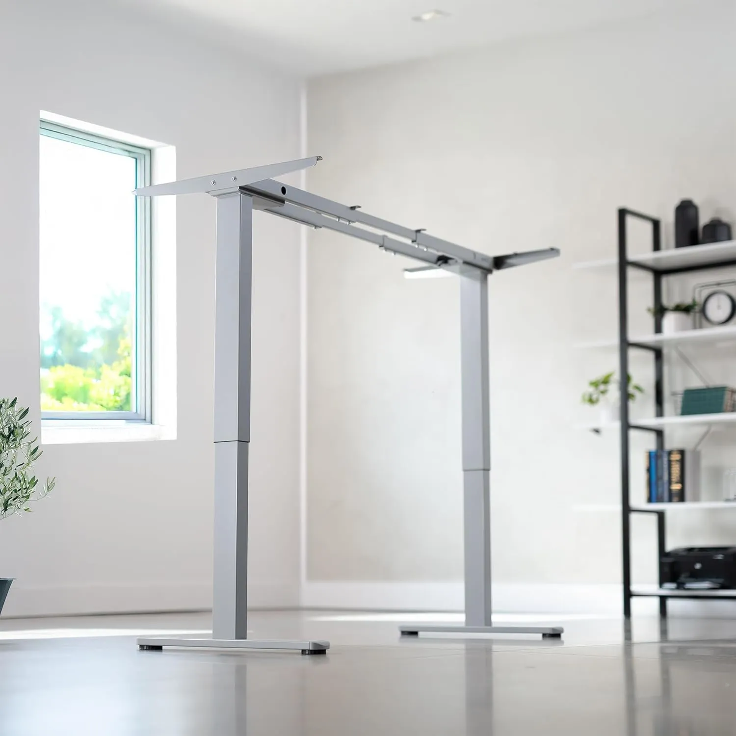 VIVO Heavy Duty Dual Motor Electric Sit Stand Desk Frame, 220 lbs Capacity up to 85" x 43" Tops, Memory Controller Height Adjustable Frame Only, Gray, DESK-E-200G