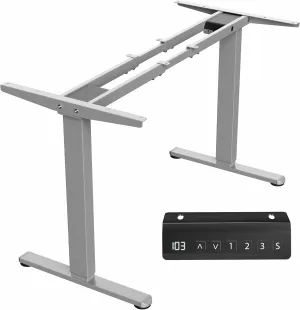 VIVO Heavy Duty Dual Motor Electric Sit Stand Desk Frame, 220 lbs Capacity up to 85" x 43" Tops, Memory Controller Height Adjustable Frame Only, Gray, DESK-E-200G