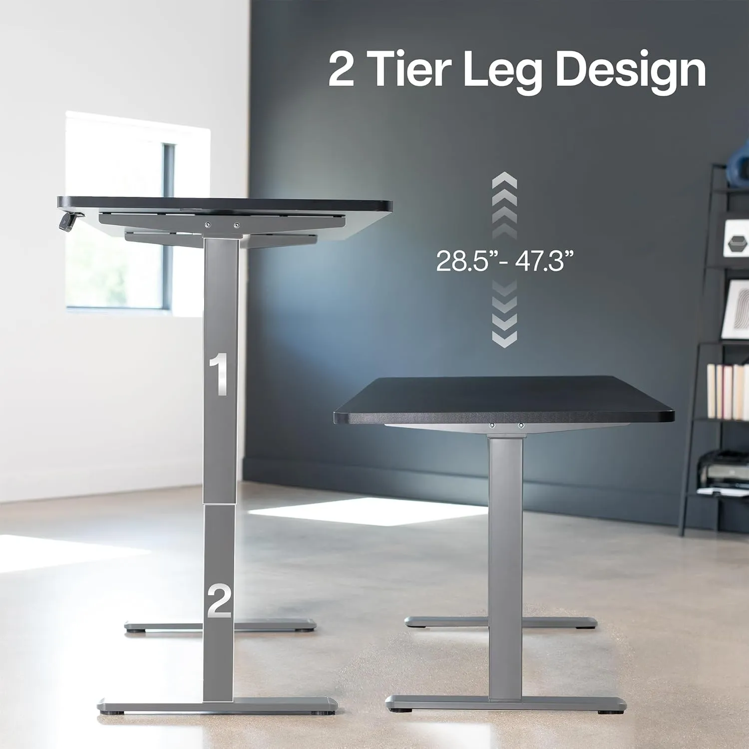 VIVO Heavy Duty Dual Motor Electric Sit Stand Desk Frame, 220 lbs Capacity up to 85" x 43" Tops, Memory Controller Height Adjustable Frame Only, Gray, DESK-E-200G