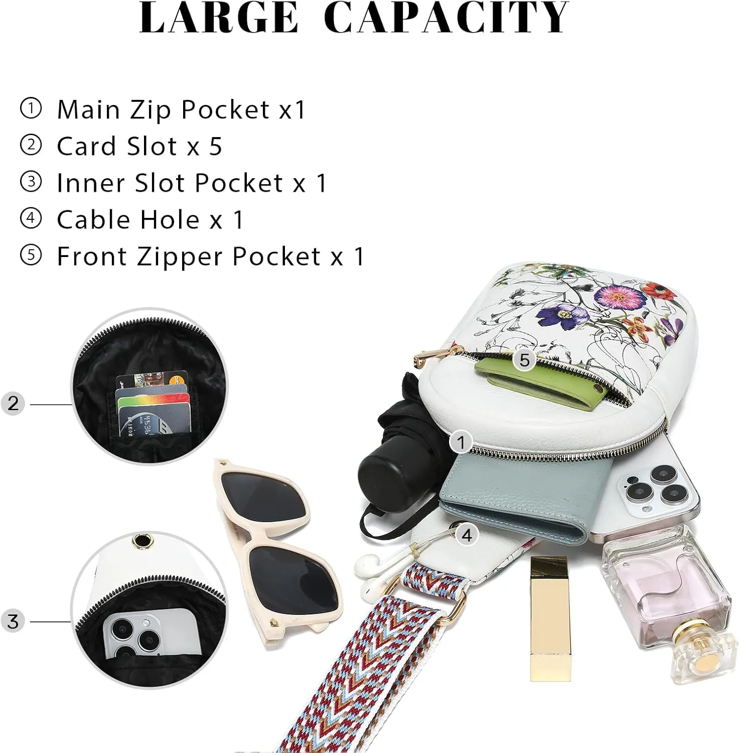 VONMAY Women Small Sling Bags Crossbody Bag Purses Lightweight Chest Bag for Hiking Cycling Work Travel