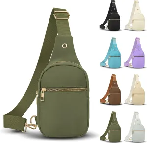 VOROLO Large Sling Bag,Crossbody Bags For Women and Men Cross body Bag Khaki Green