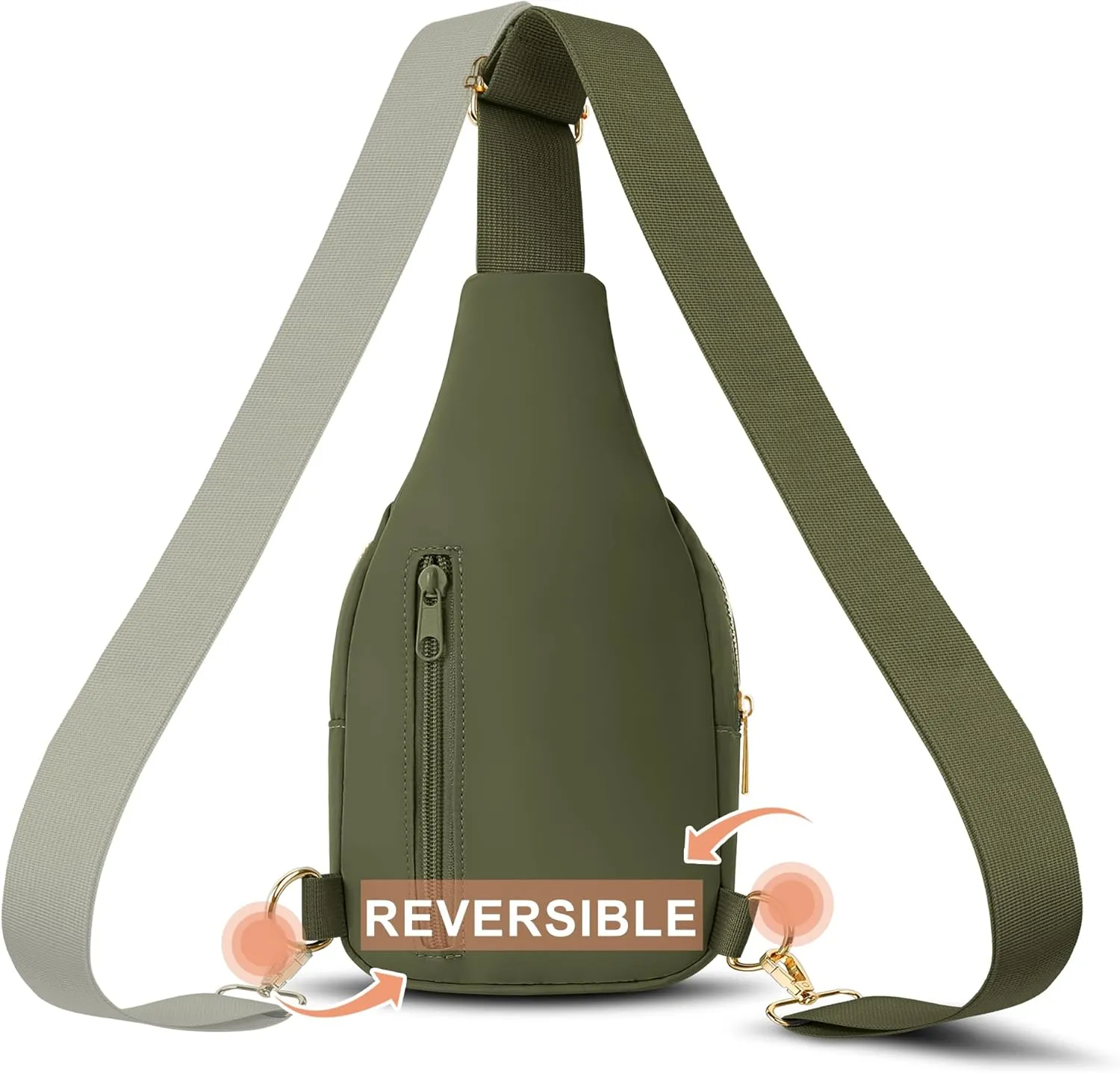VOROLO Large Sling Bag,Crossbody Bags For Women and Men Cross body Bag Khaki Green