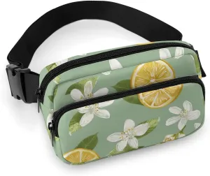 Waist Bag Crossbody Bag with Multiple Pockets with Adjustable Strap Travel With Lemon Slices Printed Chest Bag Fanny Pack for Men Women for Sports