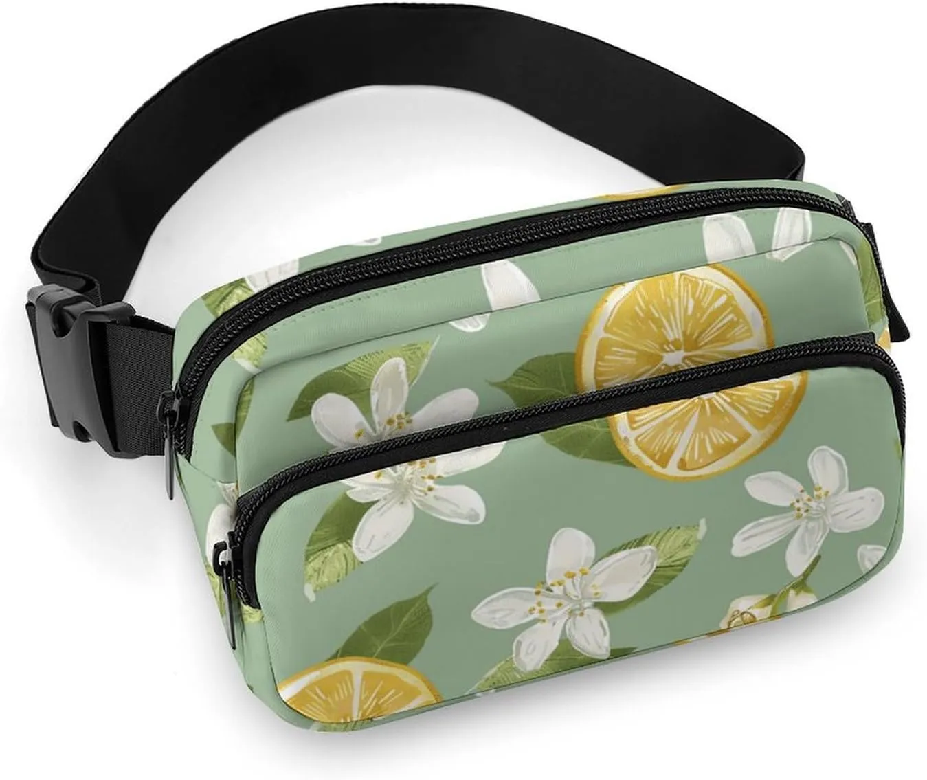 Waist Bag Crossbody Bag with Multiple Pockets with Adjustable Strap Travel With Lemon Slices Printed Chest Bag Fanny Pack for Men Women for Sports