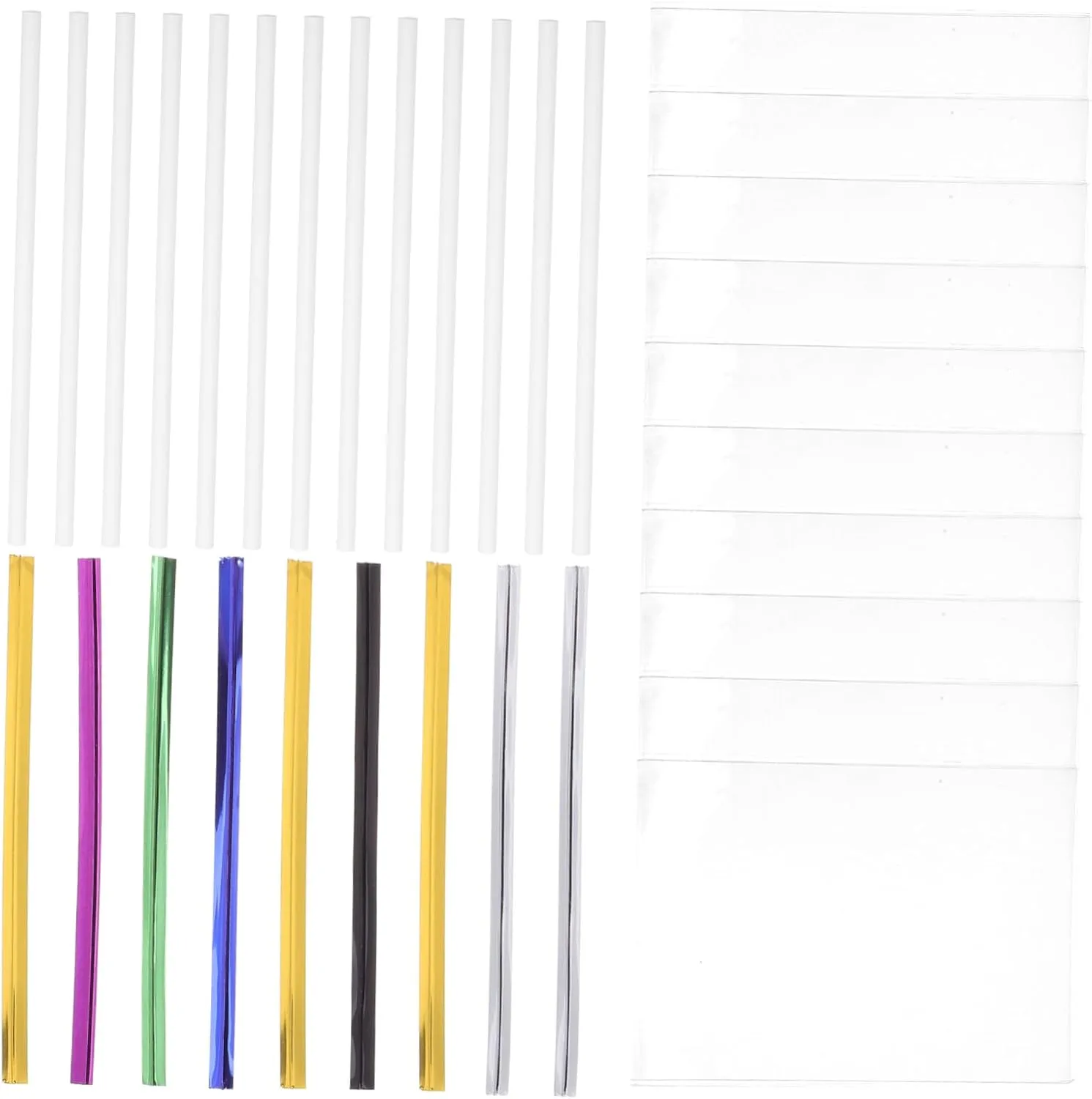 Wakauto 1 Set Lollipop Packing Bags Candies Sticks Rod Lollipop Bag Cake Lollipop Sticks Treats Birthday Bag Candy Popsicle Lollipop Wrapping Treat Sticks Lollipop Accessories Paper