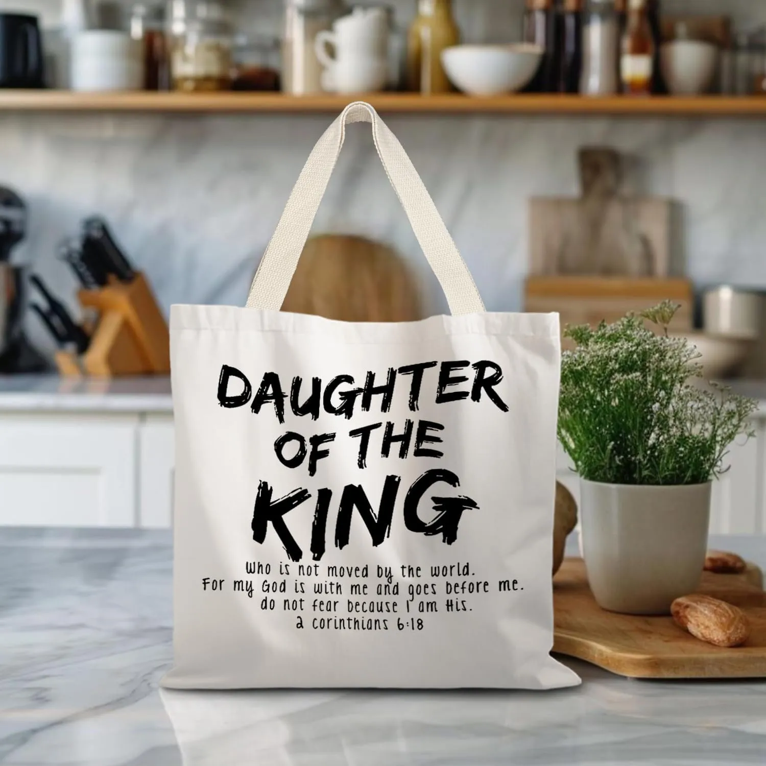 Walk by Faith Christian Canvas Tote Bags for Women, Christian Gifts for Women Faith, Bible Verse Gifts