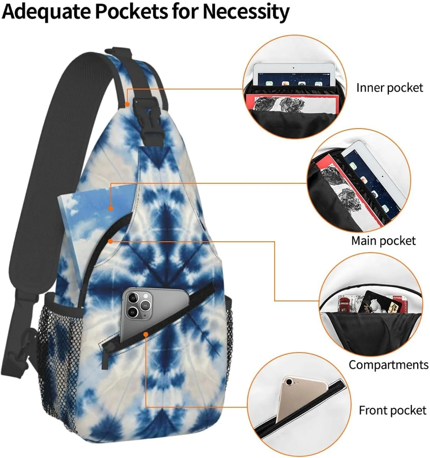 Watercolor Giraffe Texture Crossbody Bags Cross Chest Bag Adjustable Sling Backpack for Women Men