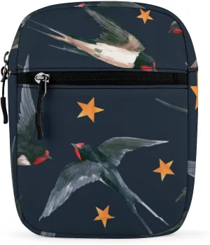 Watercolor Swallows Casual Crossbody Bags for Women Men Mini Sling Purse Shoulder Messenger Bag