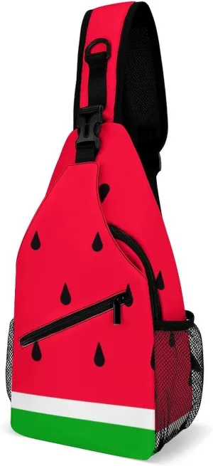 Watermelons Sling Backpack Man Women Crossbody Backpack Chest Bag Gym Daypack Hiking Bag Small Cross Body Bags Sports Backpacks