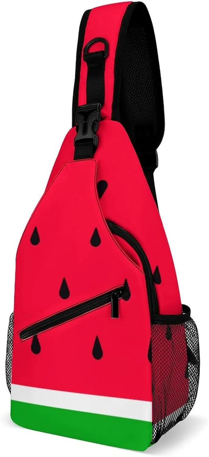 Watermelons Sling Backpack Man Women Crossbody Backpack Chest Bag Gym Daypack Hiking Bag Small Cross Body Bags Sports Backpacks