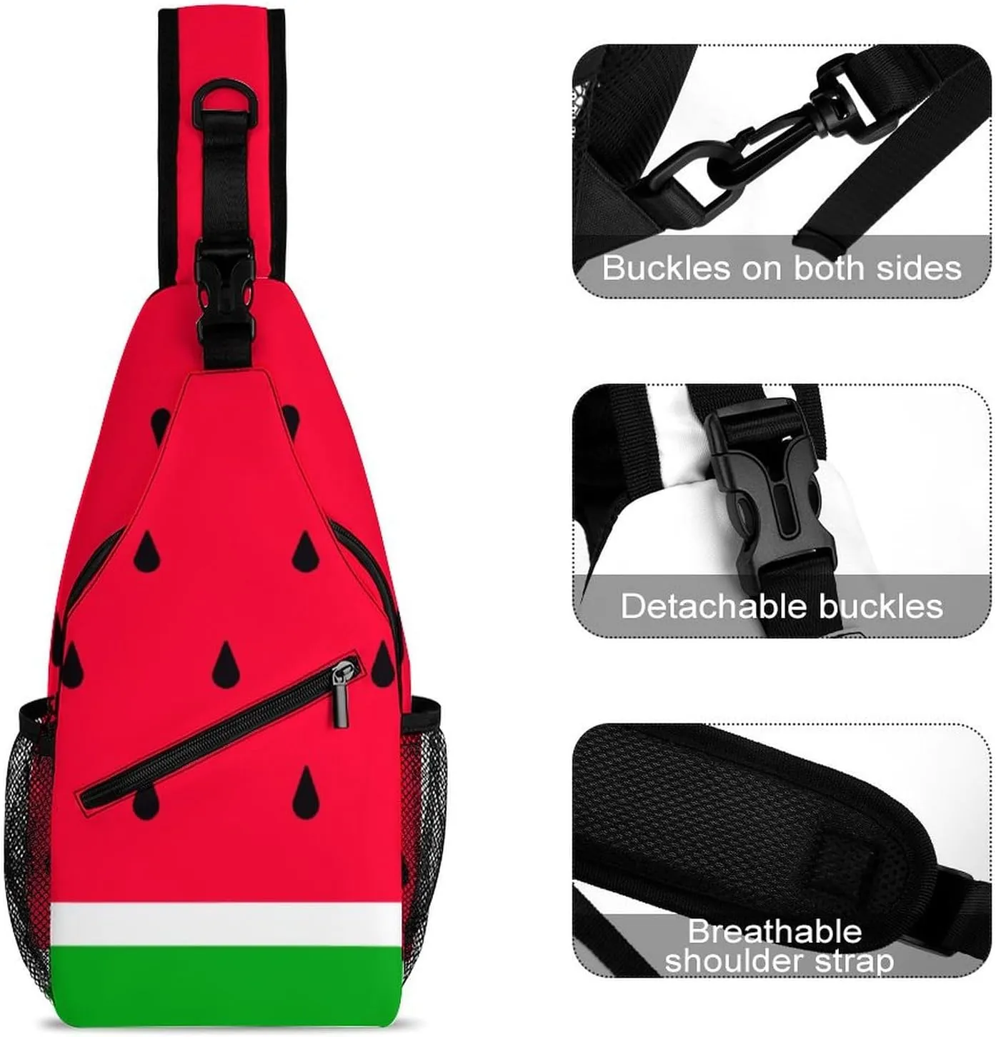 Watermelons Sling Backpack Man Women Crossbody Backpack Chest Bag Gym Daypack Hiking Bag Small Cross Body Bags Sports Backpacks