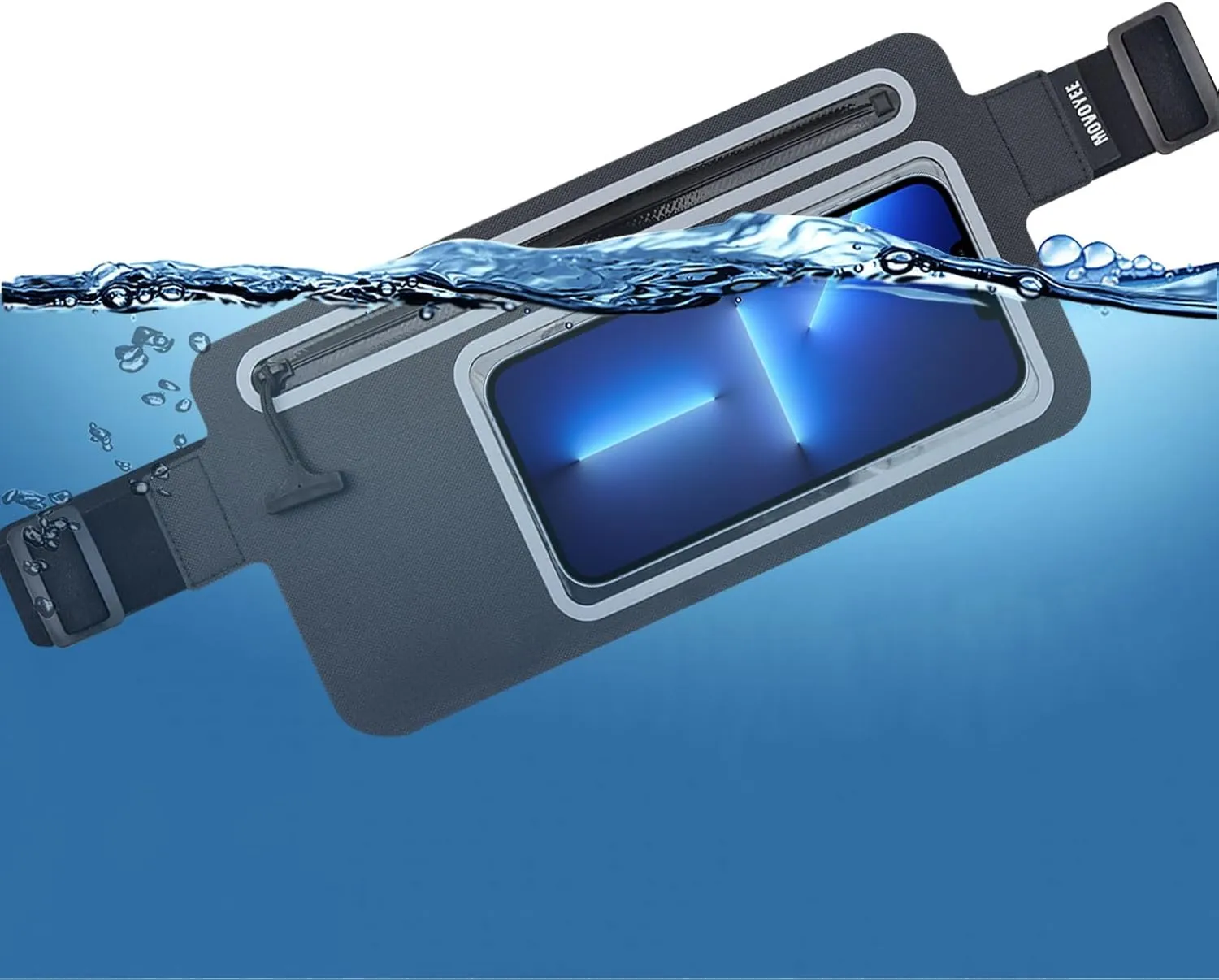 Waterproof Fanny Pack for Men Women Running Belt Bag Swimming Kayaking Boating Beach Water Sport Travel Kids Cell Phone Pouch,Workout Exercise Small GYM Waist Bag,Slim Hiking Waist Pack Black