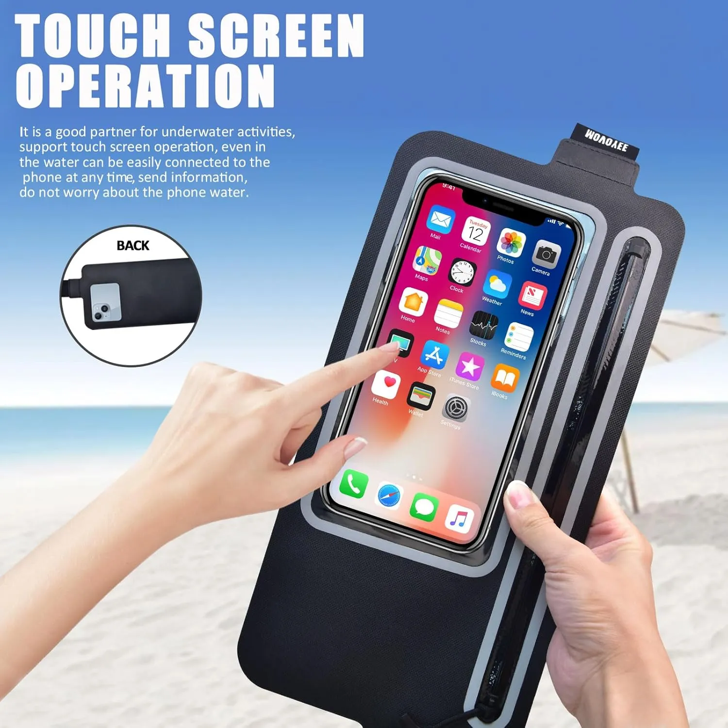 Waterproof Fanny Pack for Men Women Running Belt Bag Swimming Kayaking Boating Beach Water Sport Travel Kids Cell Phone Pouch,Workout Exercise Small GYM Waist Bag,Slim Hiking Waist Pack Black