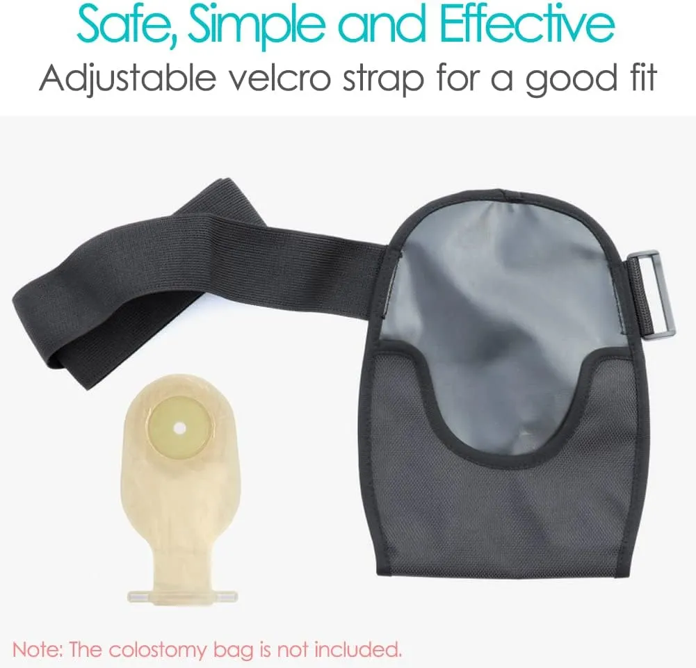 Waterproof Ostomy Bag Cover Belt Adjustable Washable Colostomy Bag Covers Protector Reusable Stoma Urostomy Ileostomy Pouch Supplies Leak-proof Odour Masking Noise Reduction for Patients Women Men