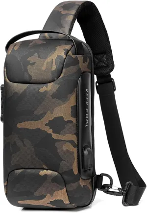 Waterproof Sling Bag for Men and Women,Chest Bag Shoulder Backpack Crossbody Backpack Hiking Daypack Motorcycle Bag(Camouflage)