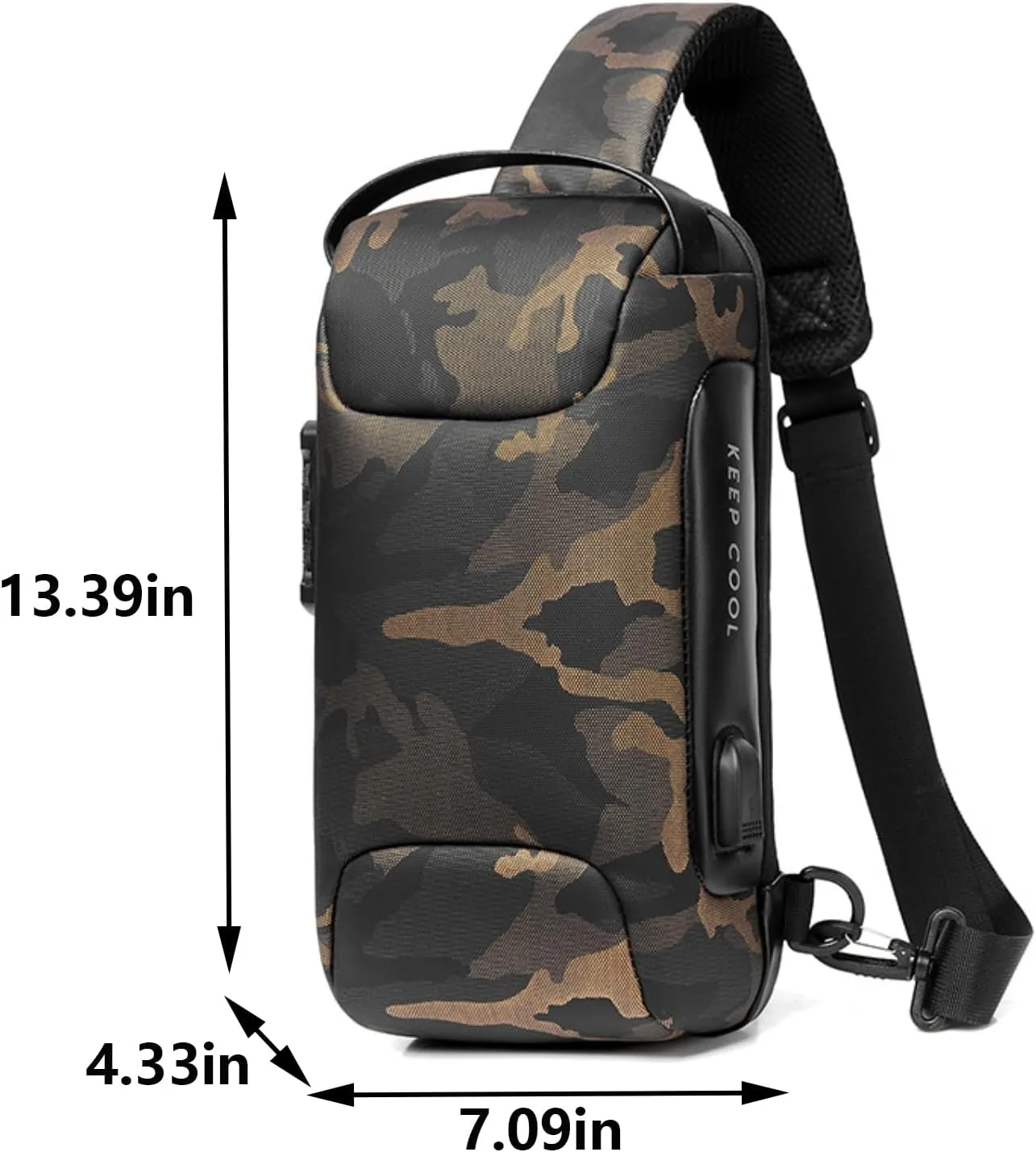 Waterproof Sling Bag for Men and Women,Chest Bag Shoulder Backpack Crossbody Backpack Hiking Daypack Motorcycle Bag(Camouflage)