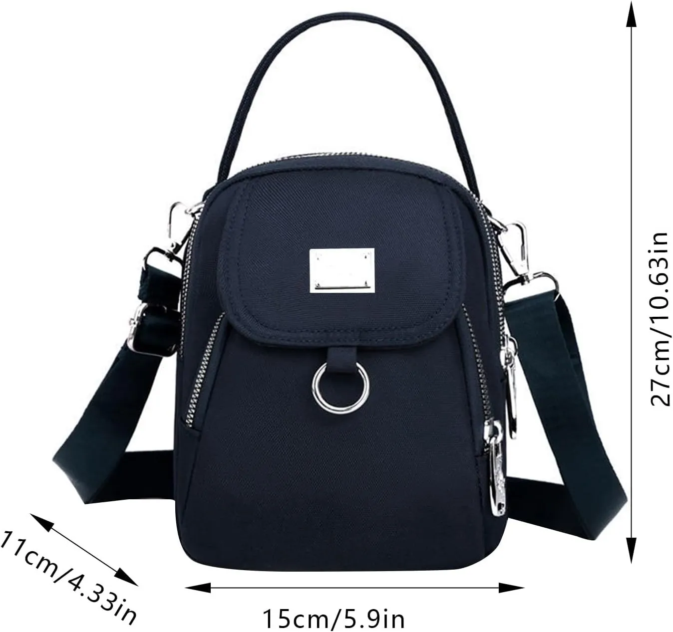 Waterproof Women Crossbody Bag Nylon Messenger Bags Simple Purse for Work, Multi-pocket Storage Shoulder Handbag