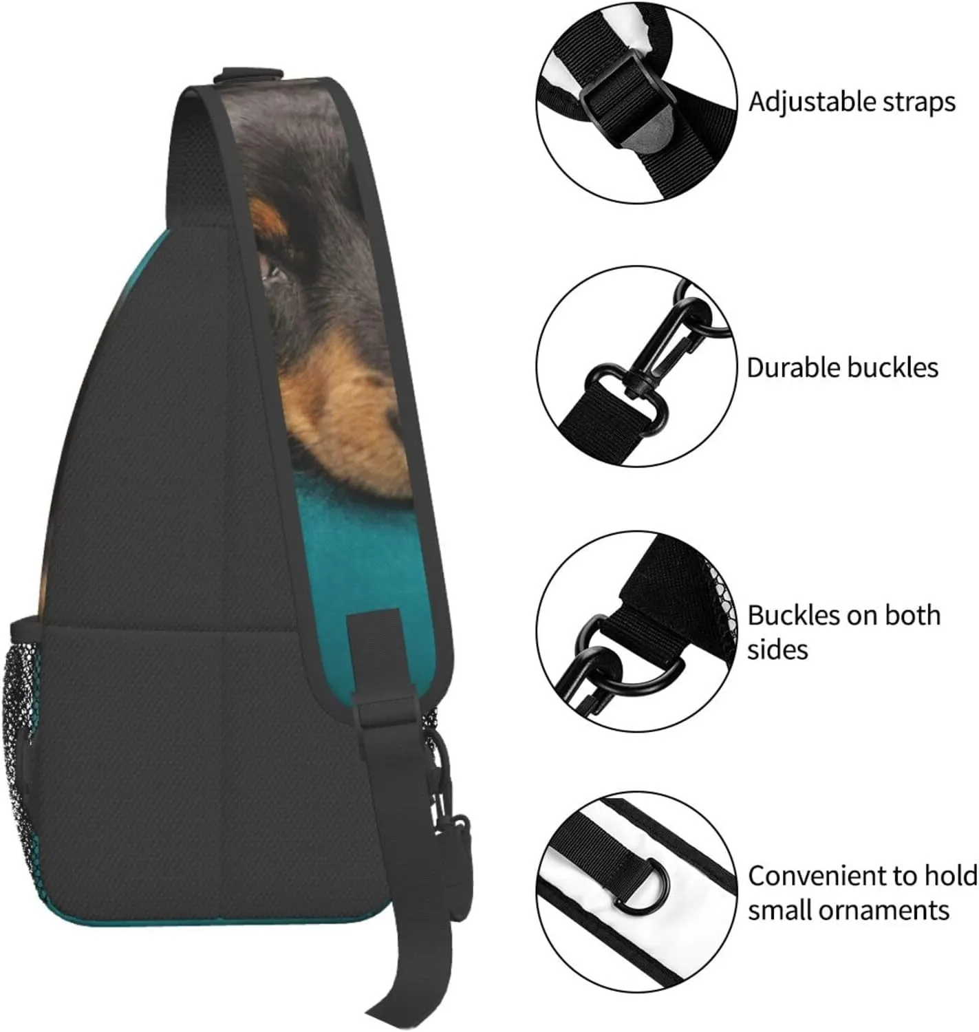 White Blue Daisy Cross Chest Bag Diagonally,Crossbody Backpack Travel Hiking Casual Chest Bags Lightweight Sling Bag