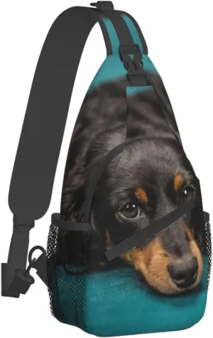 White Blue Daisy Cross Chest Bag Diagonally,Crossbody Backpack Travel Hiking Casual Chest Bags Lightweight Sling Bag