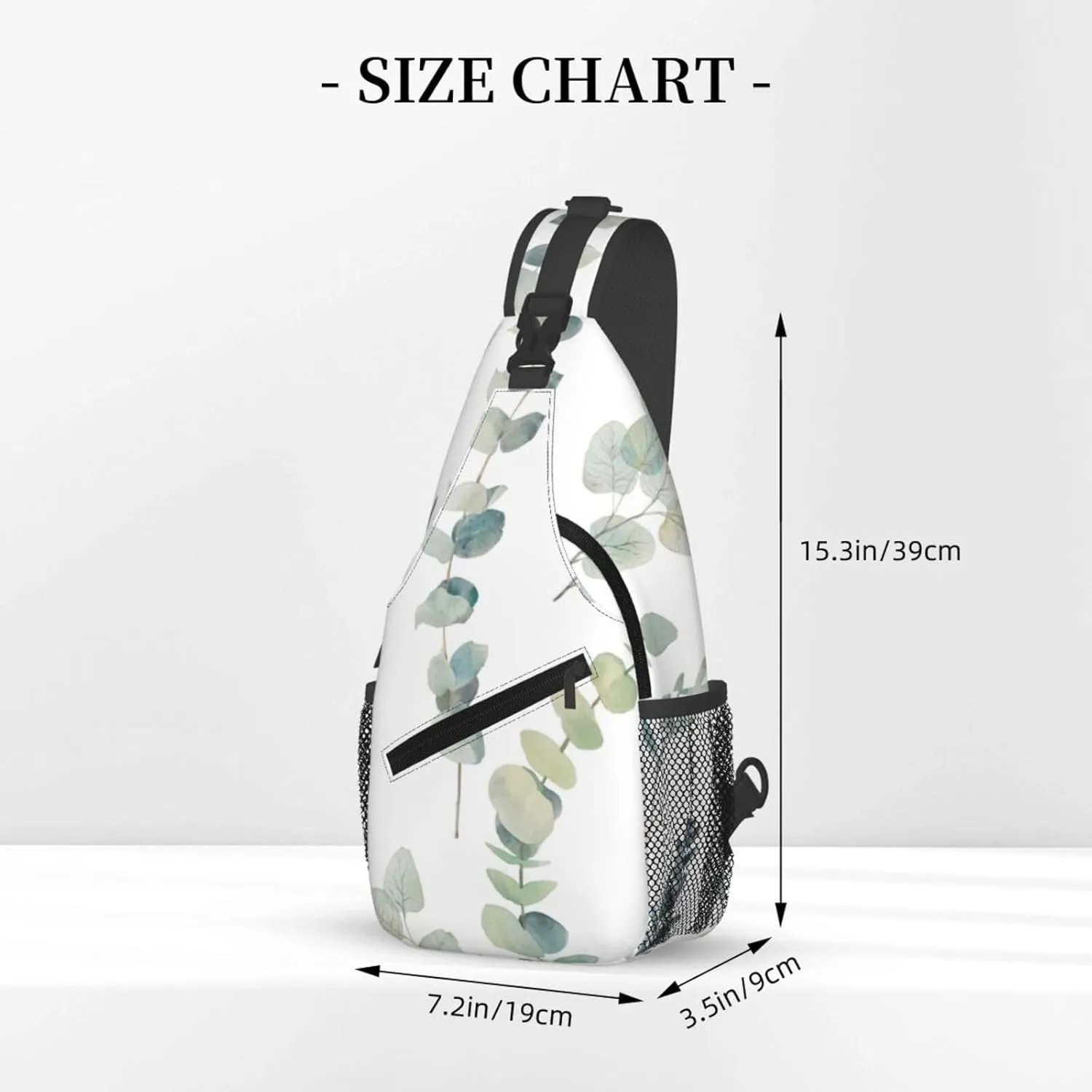 White Natural Greenery Twig Crossbody Chest Bag Lightweight Sling Daypackstravel Hiking Cycling For Men Women