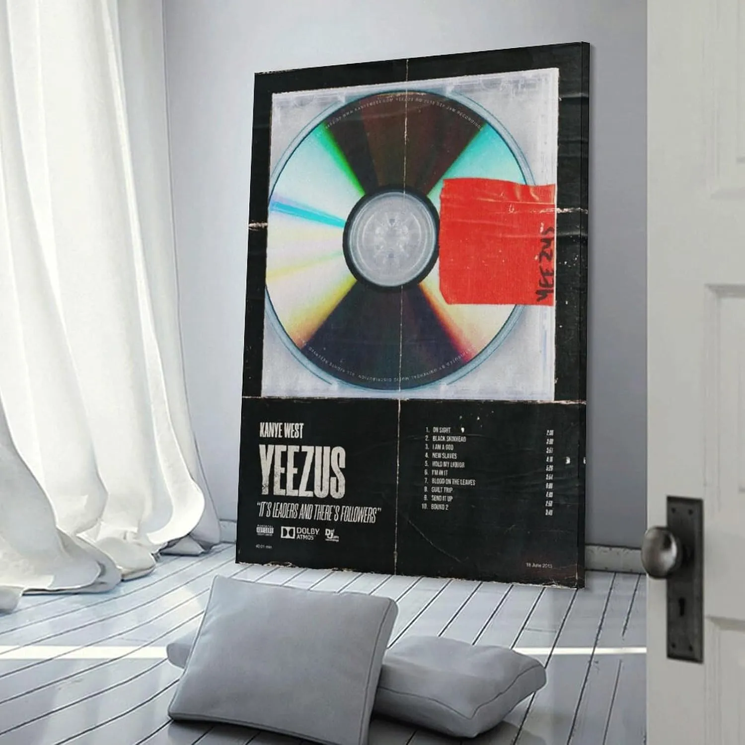 WHMEI Kanye Posters West Yeezus Canvas Poster Wall Art Bedroom Decor Office Room Kitchen Decor Gift Frame 12x18inch(30x45cm)