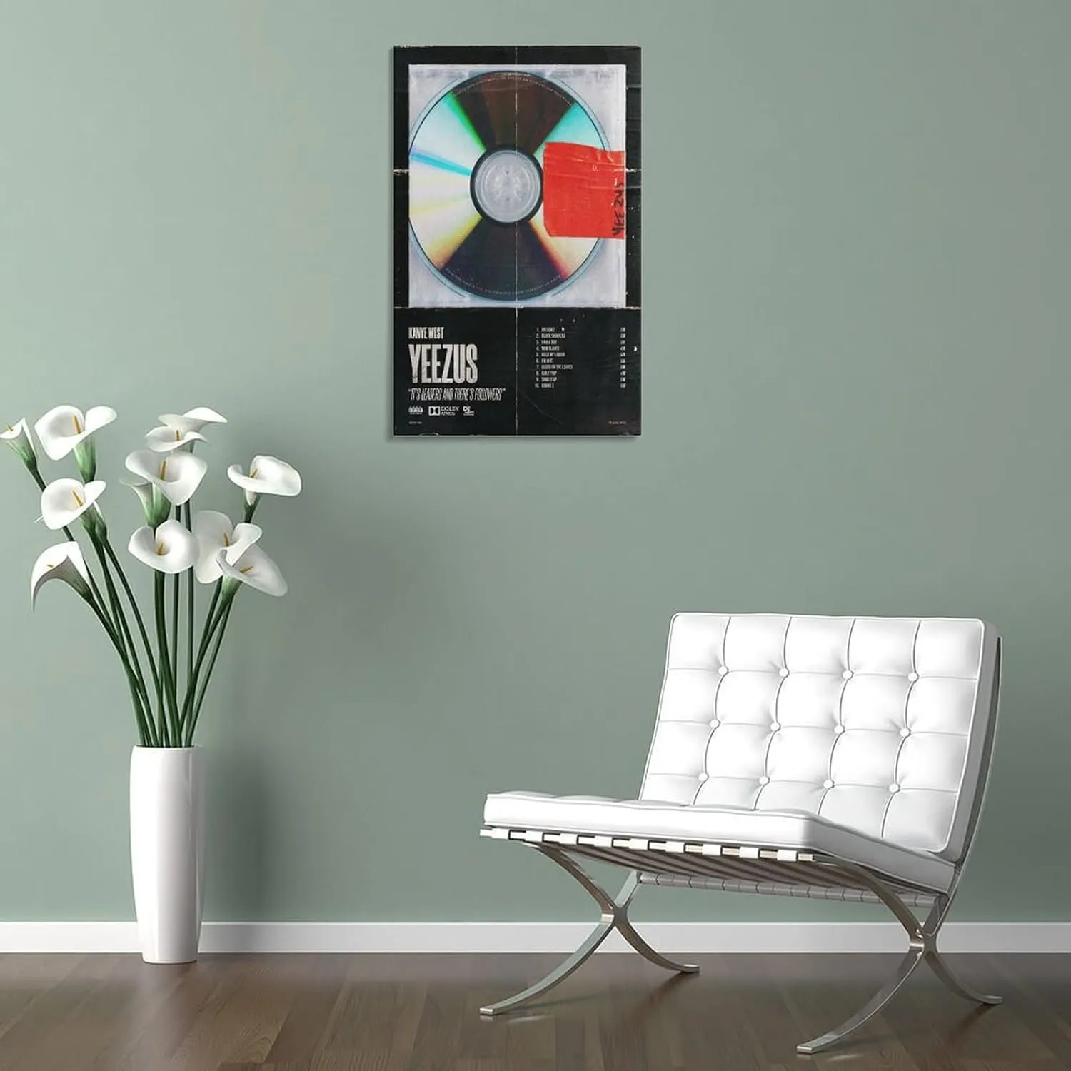 WHMEI Kanye Posters West Yeezus Canvas Poster Wall Art Bedroom Decor Office Room Kitchen Decor Gift Frame 12x18inch(30x45cm)