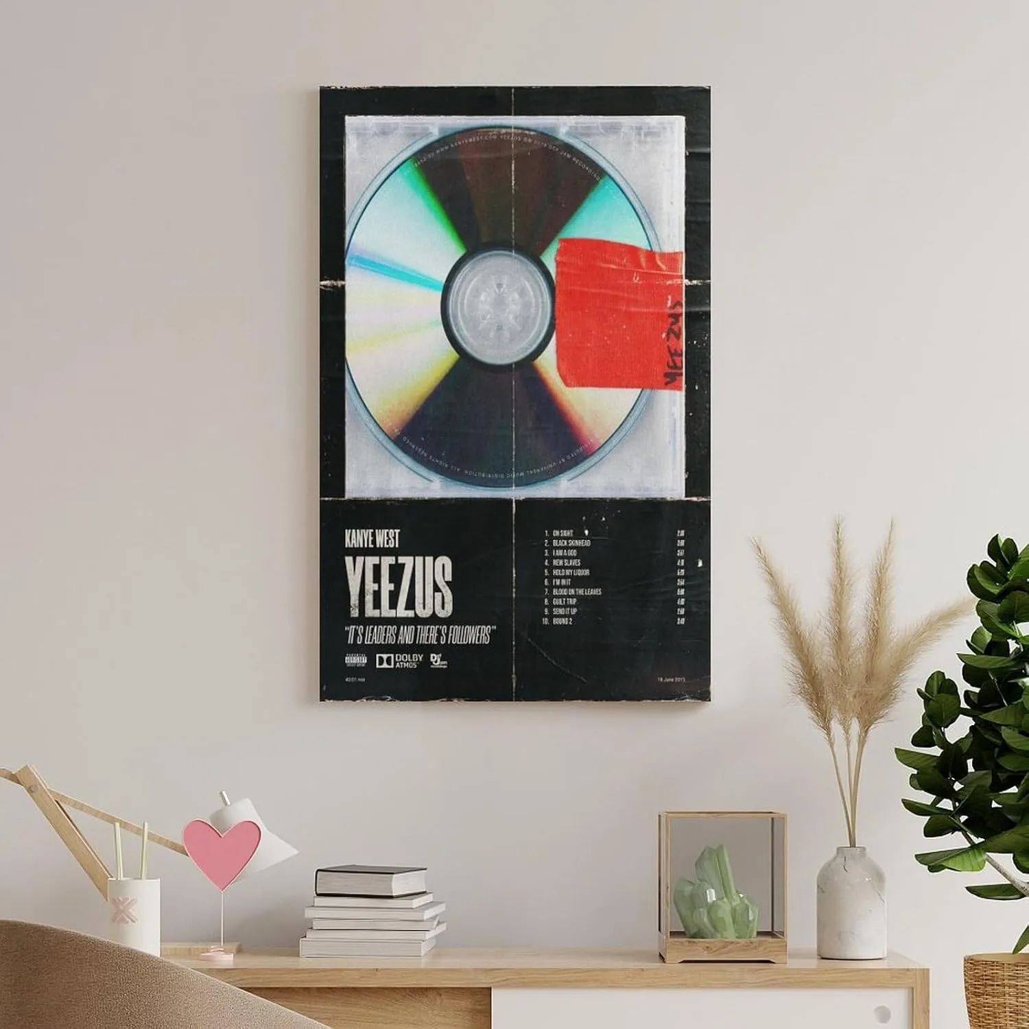 WHMEI Kanye Posters West Yeezus Canvas Poster Wall Art Bedroom Decor Office Room Kitchen Decor Gift Frame 12x18inch(30x45cm)