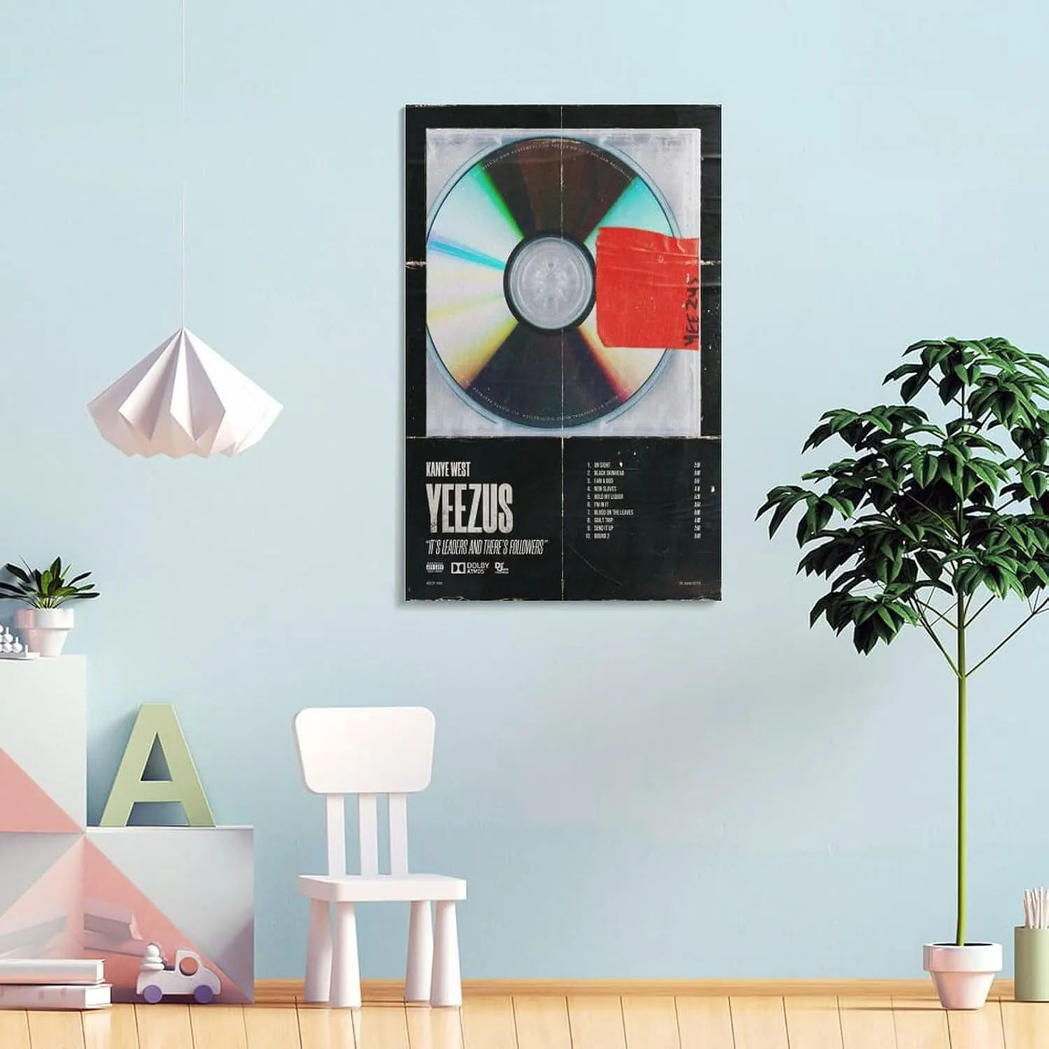 WHMEI Kanye Posters West Yeezus Canvas Poster Wall Art Bedroom Decor Office Room Kitchen Decor Gift Frame 12x18inch(30x45cm)