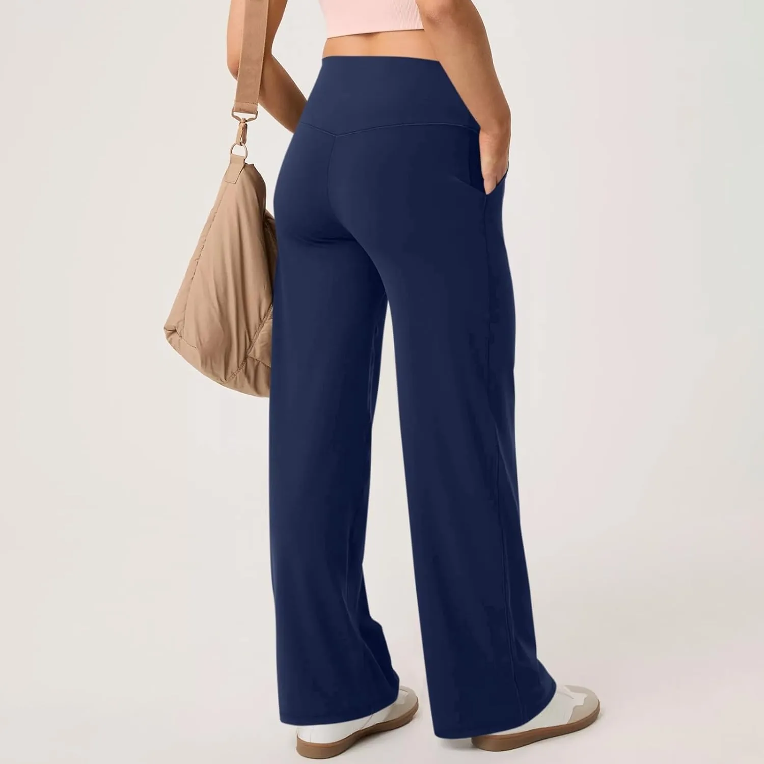 Wide Leg Pants Woman High Waist Yoga Pants with Pockets Loose Stretch Dress Work Sweatpants Casual Lounge