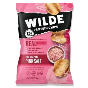 WILDE Himalayan Pink Salt Protein Chips, Thin and Crispy, High Protein, Keto Friendly, Made with Real Ingredients, 1.34oz Bags (Pack of 8)