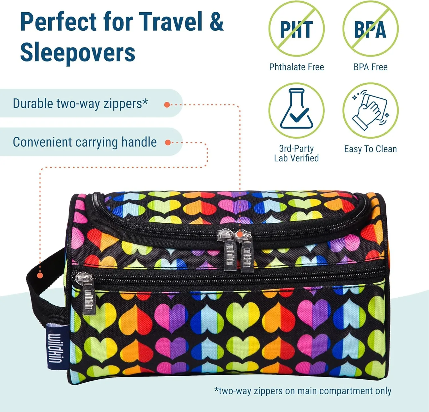 Wildkin Toiletry Bag for Boys and Girls, Ideal for School, Weekend, or Overnight Travel