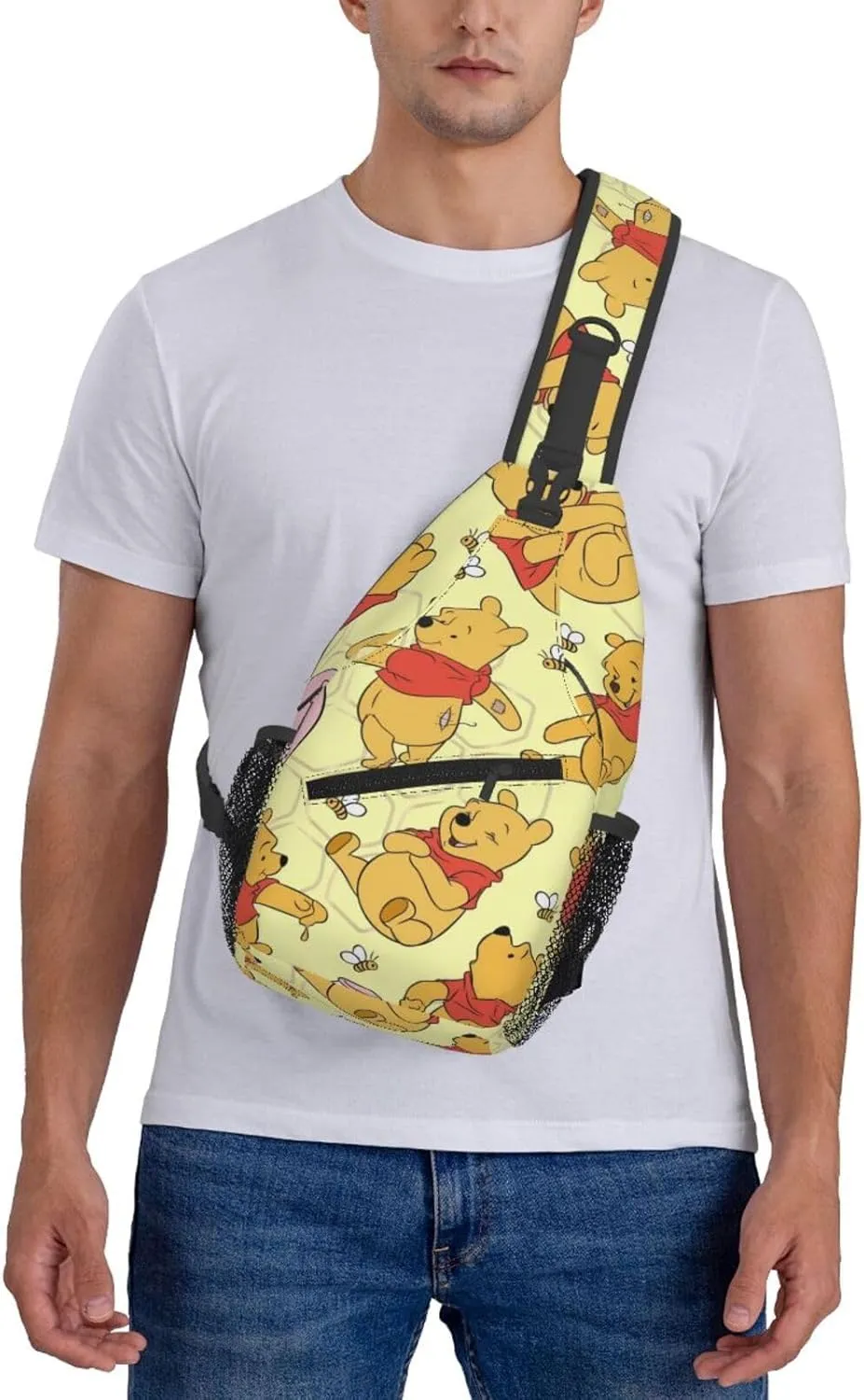 Win-nie The Pooh Crossbody Bag Sling Shoulder Bag for Outdoor Travel Sports Camping Hiking Shoulder Bags