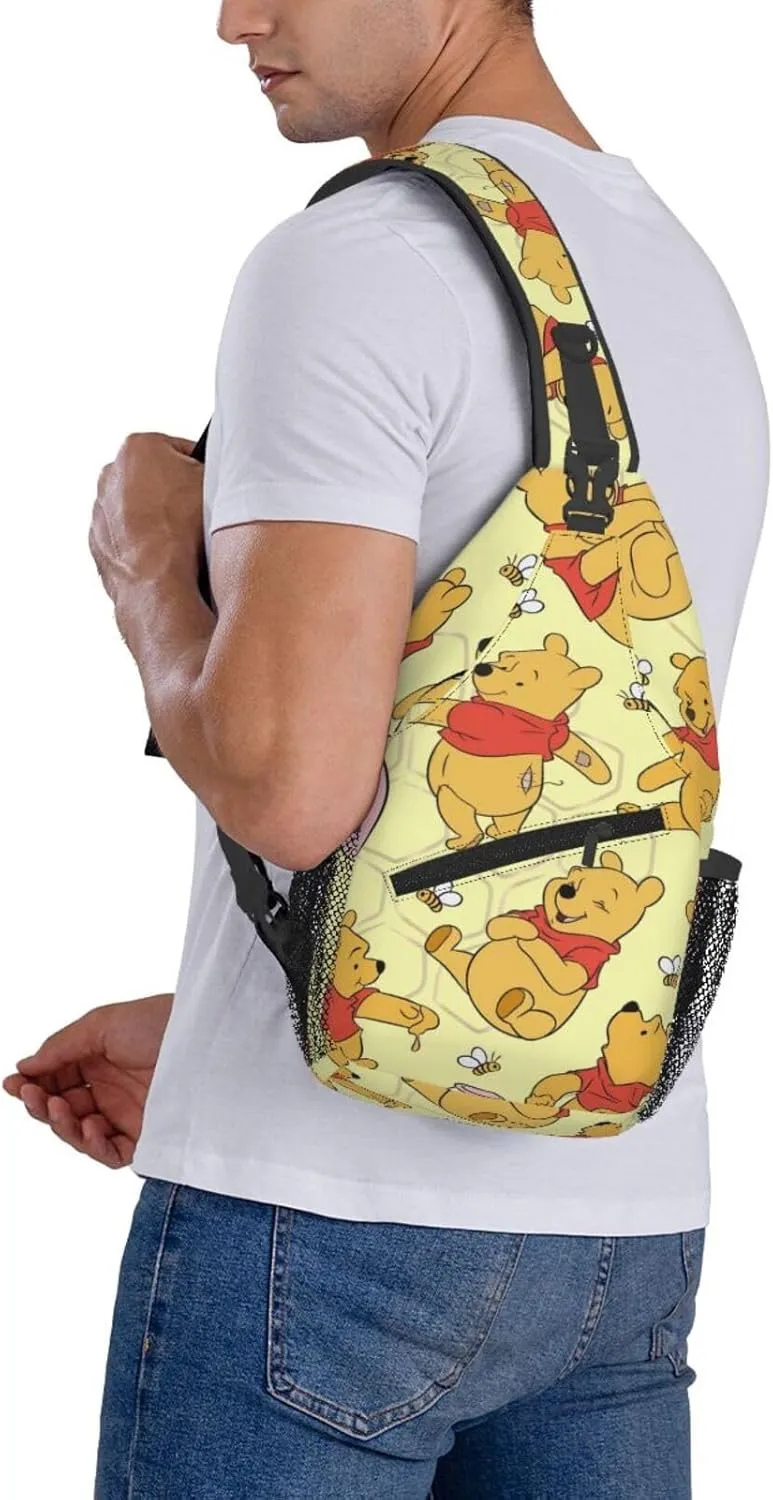 Win-nie The Pooh Crossbody Bag Sling Shoulder Bag for Outdoor Travel Sports Camping Hiking Shoulder Bags