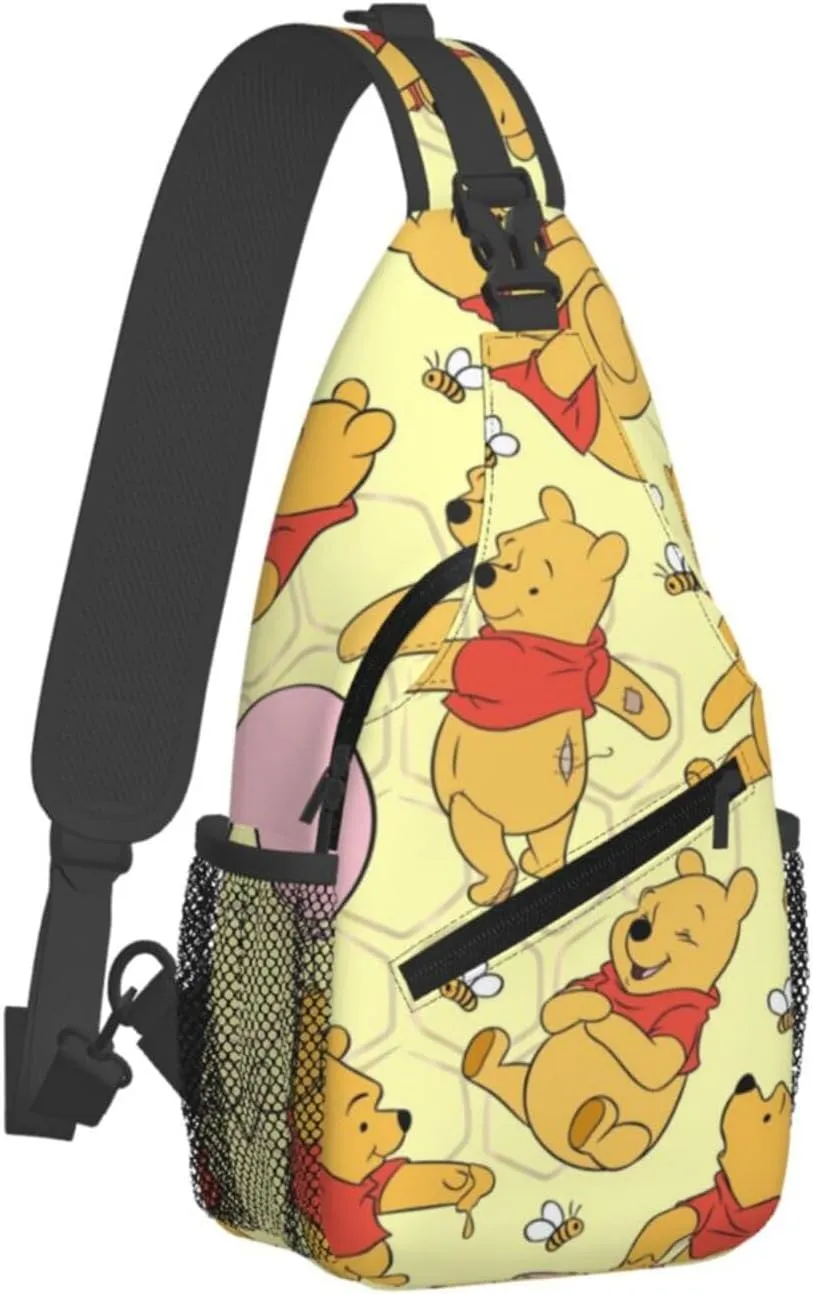 Win-nie The Pooh Crossbody Bag Sling Shoulder Bag for Outdoor Travel Sports Camping Hiking Shoulder Bags