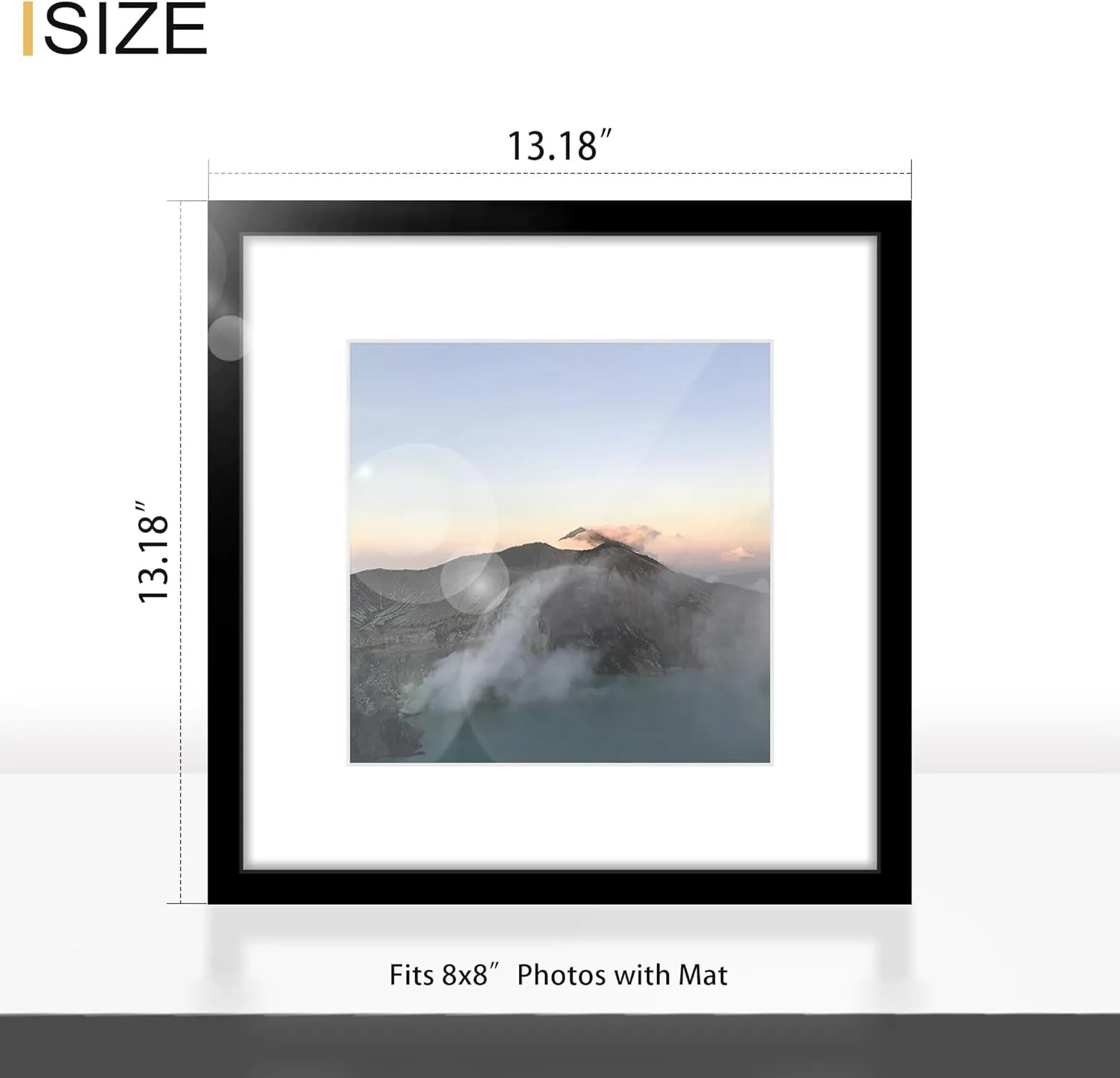 Wiscet 12x12 Picture Frame Set of 9, Gallery Wall Frame Set Display Pictures 8x8 with Mat or 12 x 12 Without Mat, Square Collage Picture Frames for Wall, Black