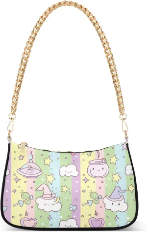Witch Wand Potion Cartoon trendy chain small cross body purse hand bag for women for for fall