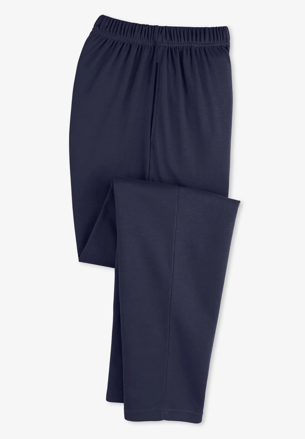 Woman Within Plus Size 7-Day Knit Straight Leg Pant Stretch Elastic Waist Petite & Tall